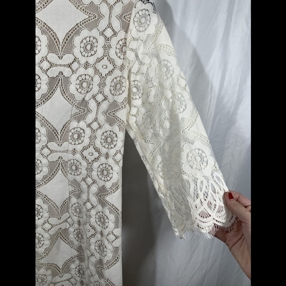 NEW $128 Eliza J Lace‎ Shift Dress in Ivory [ SZ 4 ] - Picture 11 of 12